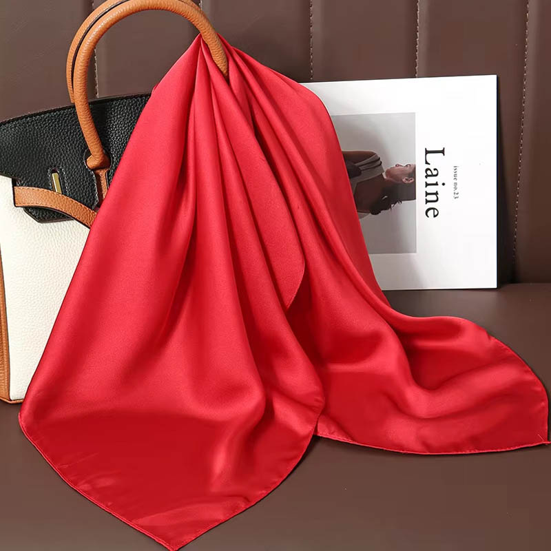 Luxury Bags China - Luksusowa jednokolorowa jedwabna apaszka damska, miękka